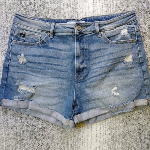 Kancan Distressed Mom Shorts - Picture 1 of 10